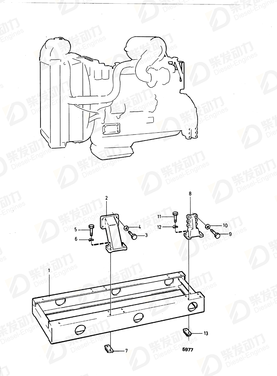 volvo penta Engine bracket 843070 Drawing volvo penta Engine bracket 843070 Drawing